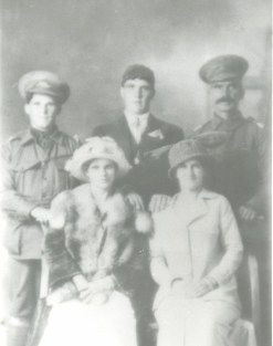 Jerome Locke right with sons Olga left in uniform and Willam
