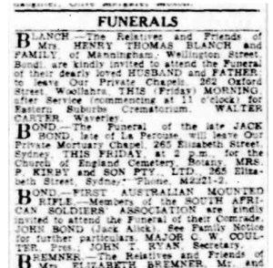 Jack Alick funeral notices 1941